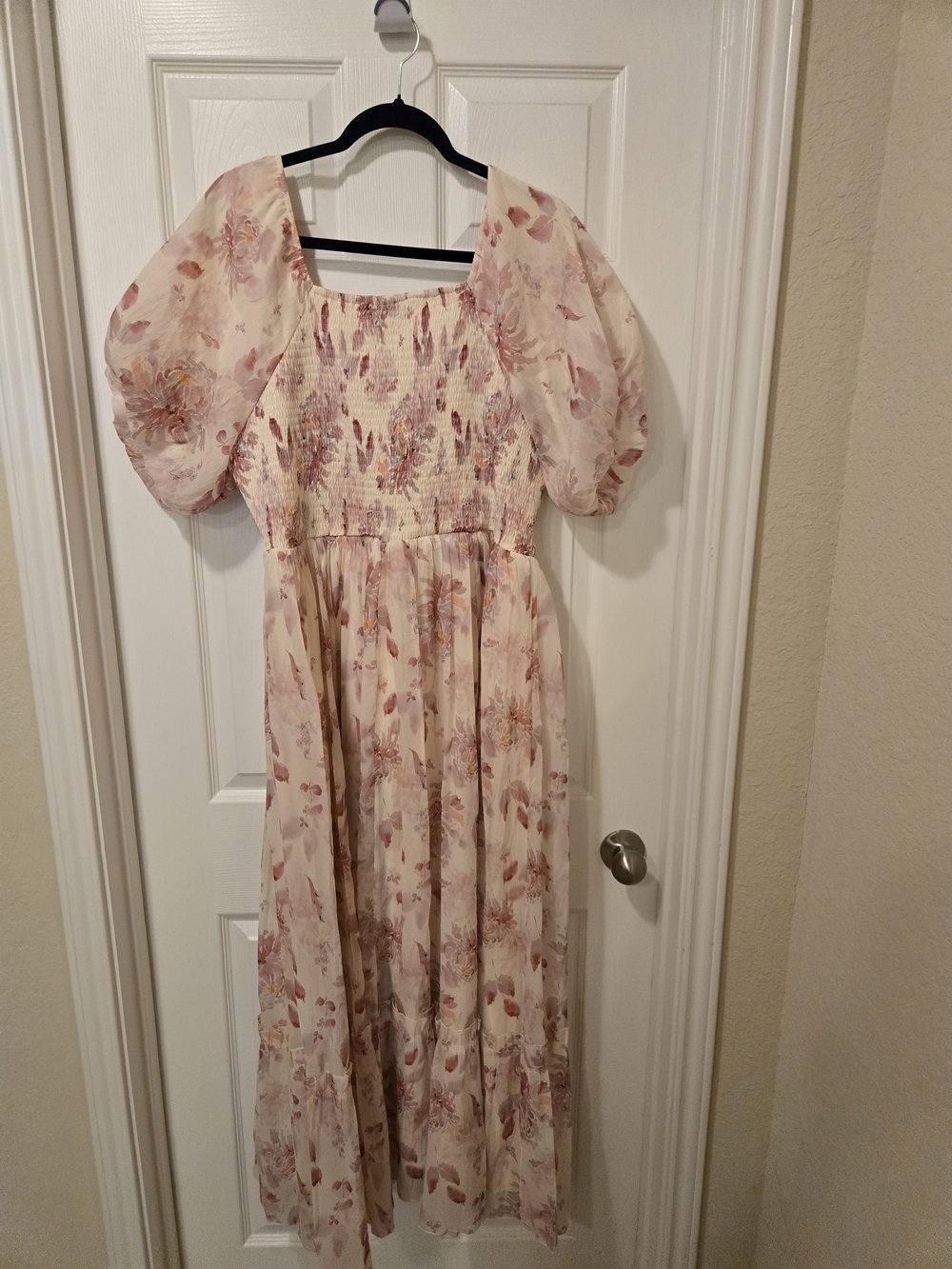 Polagram Cream Maxi Dress with Pink Floral Print - Picture 8 of 13